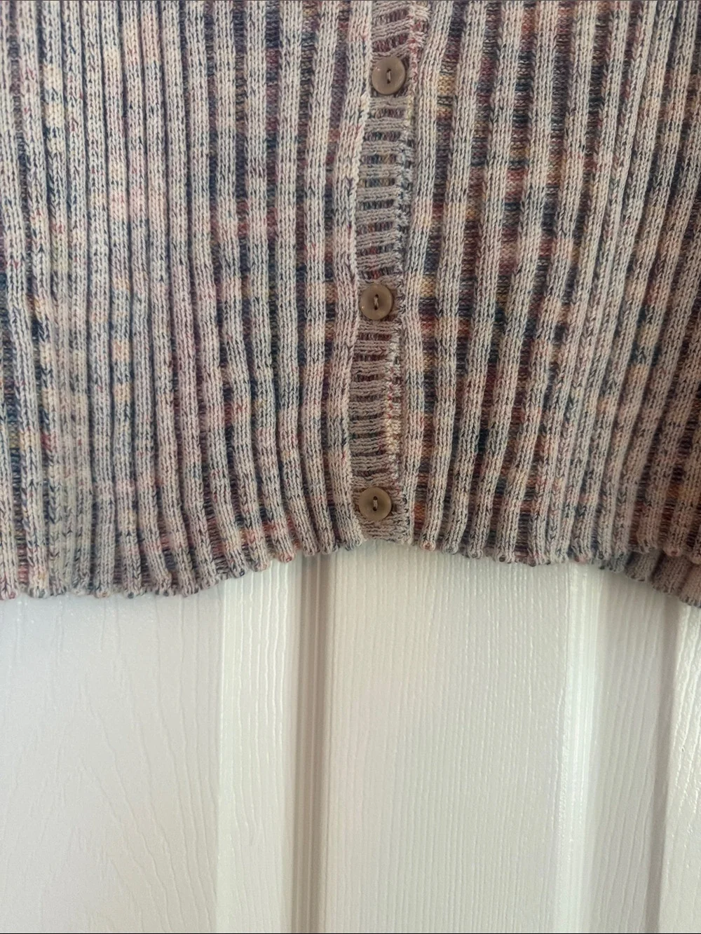 Universal Thread Ribbed Multicolor Button-Up Knit Vest - Picture 3 of 4